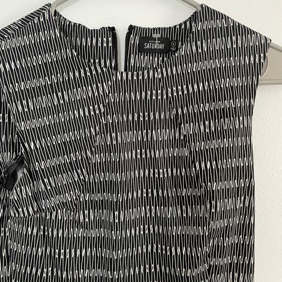 Kate Spade Saturday Black Print Pockets Sleeveless Fit and Flare Dress Size 0 - Picture 8 of 13